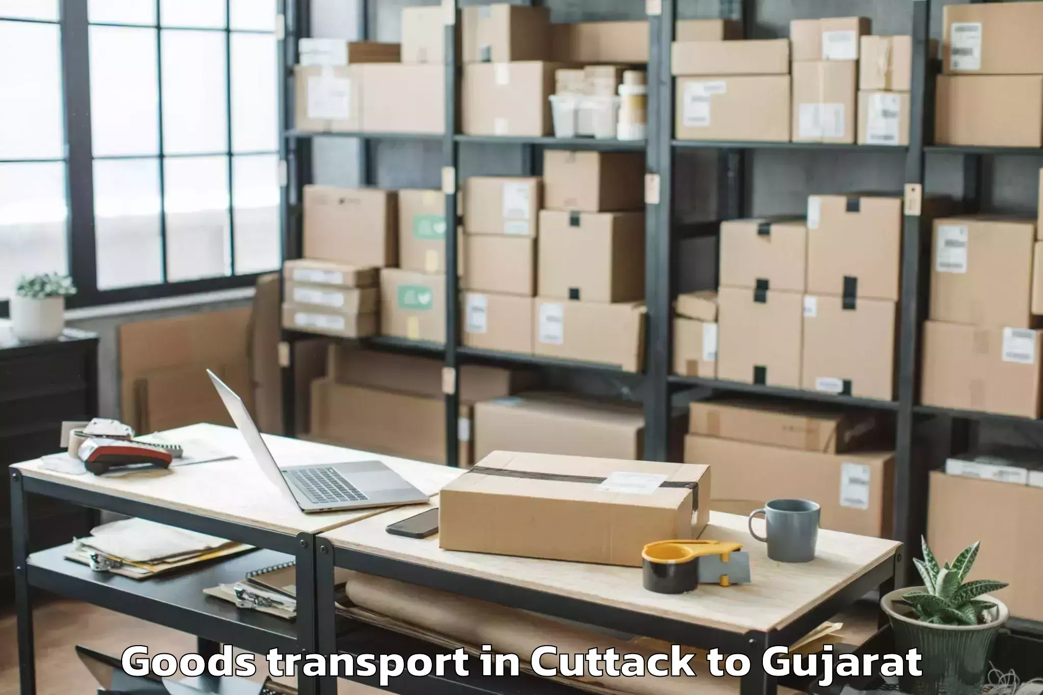 Top Cuttack to Vansda Goods Transport Available